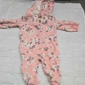Carter's Pink Floral Hooded One Piece